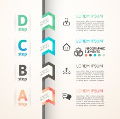 Modern business step origami style options banner N41