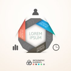 Modern business step origami style options banner N42