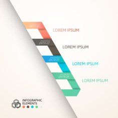 Modern business step origami style options banner N43