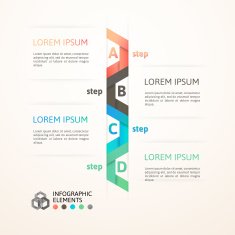 Modern business step origami style options banner N44