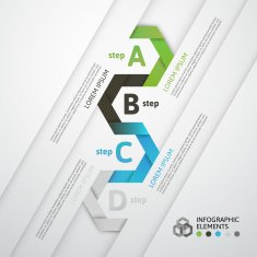 Modern business step origami style options banner N45