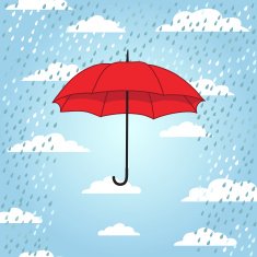 romantic card with umbrellas and rain N4