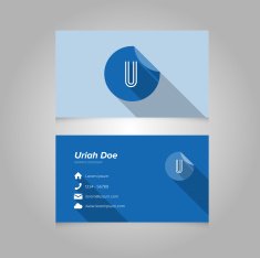 Simple Business Card Template with Alphabet Letter U