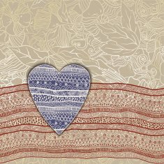 Template frame design for love card with lace heart N2