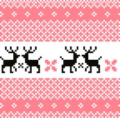 Norway pattern with reindeer ( pink and white )