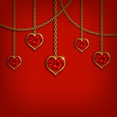 Hearts from ribbon Valentine's day background N4
