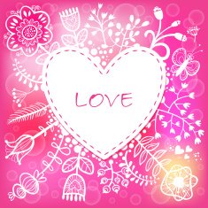 Floral Love Heart background