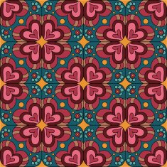 Ethnic love heart pattern N17