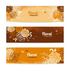 Banners with floral background N3