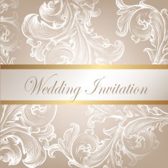 Wedding vector invitation card with swirl element