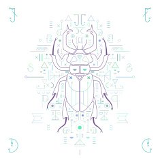 Stag-beetle Geometrical composition Vector N2