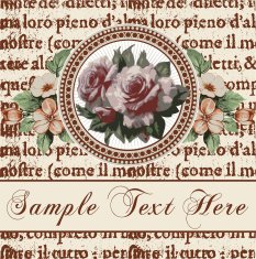Greeting card Roses Beautiful frame with a flower ornament N20