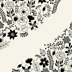 Romantic background of various flowers in retro style N7