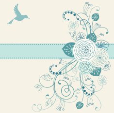 Flower and bird abstract background design N2