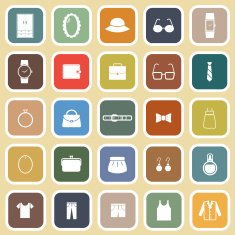 Dressing flat icons on brown background