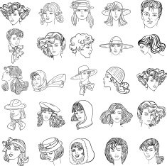 Woman's and men face N3