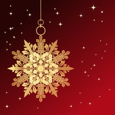 Red card with christmas snowflake N8