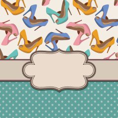 Vintage vector frame with shoes N2