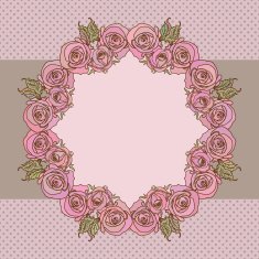 Old school frame with roses N12