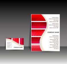 Vector red wave business print templates