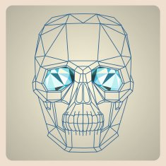Conceptual polygonal human skull