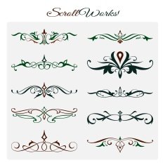 Scroll works Design Ornamental decorative Elements
