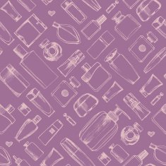 Bottles of perfume seamless pattern hand-drawn