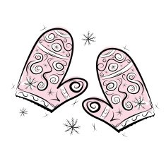 Sketch of cute mittens for your design N2
