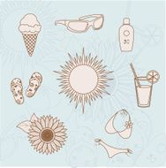 Icons on the summer theme