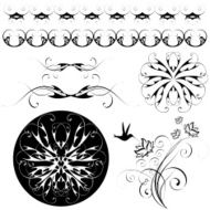 set of patterns and ornaments