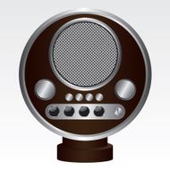Retro radio brown illustration