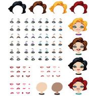 Fashion female avatars set of expressions N4
