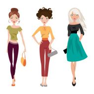 Fashionable girl Vector illustration N3