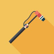 Retro burner flat square icon with long shadows