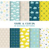 10 Seamless Patterns - Snow and Clouds N2