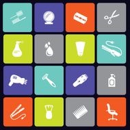 Hair salon icons square