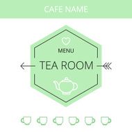Tea room business card template N2