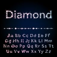 Shiny diamond font set A to Z uppercase and lowercase