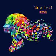 Beautiful fashion women with abstract elements N9
