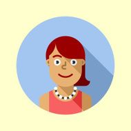 Cute young hipster girl with red hair Hipster icons series