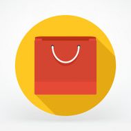 Flat shopping bag icon N3