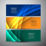 Vector banners set with curves background N4