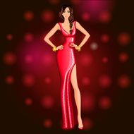 Glamorous dancing party girl