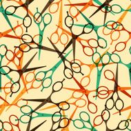Hairdressing tools seamless pattern in retro style N3