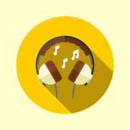 Vintage headphones Hipster icons series