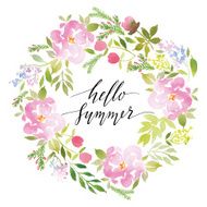 Watercolor greeting card flowers N208