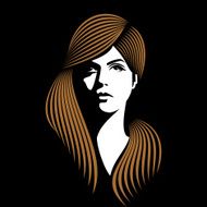 glamor girl with black background