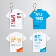 Sale banners price tag paper card template shirt origami