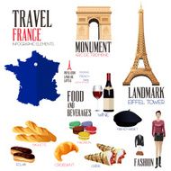 Infographic elements for traveling to France