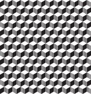 Seamless geometric black and white cube pattern